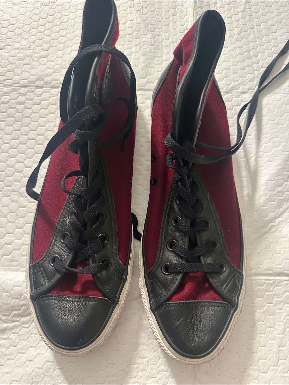 Converse Women's Burgundy and Black Lace-Up Sneakers